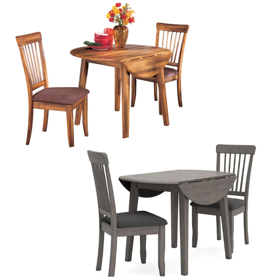 Round Drop-Leaf Dining Table & Chairs