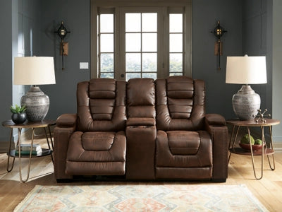 Owner's Box Dual Power Reclining Loveseat with Console