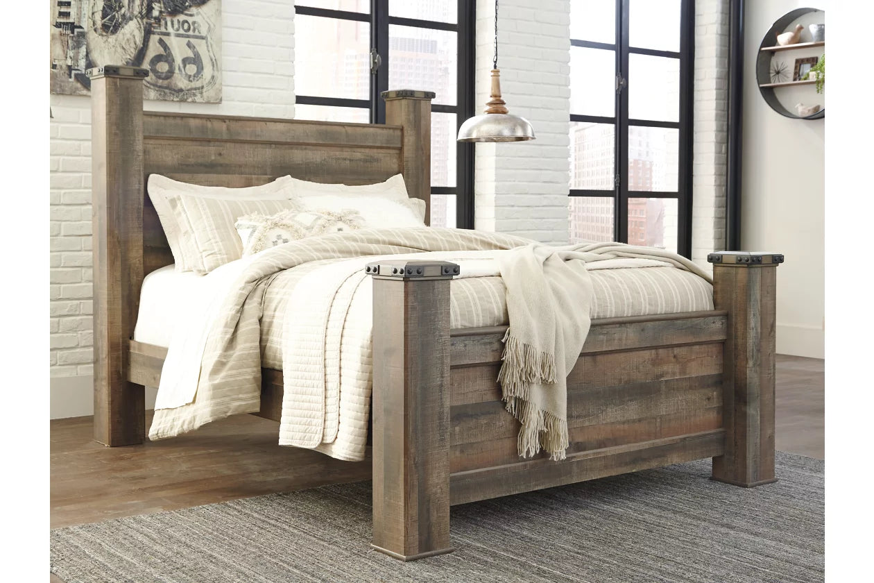 Trinell Rustic Brown Poster Bed