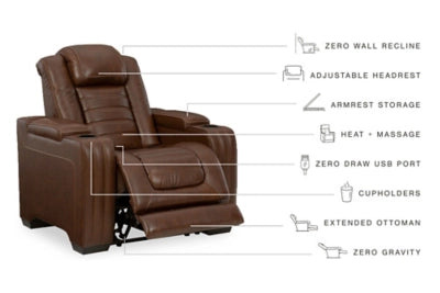 Backtrack Power Leather Recliner