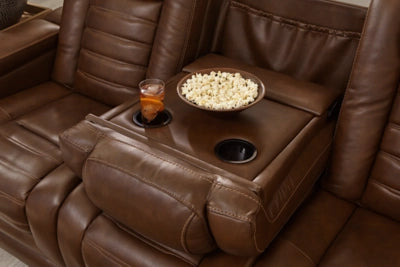 Backtrack Power Leather Reclining Sofa and Loveseat