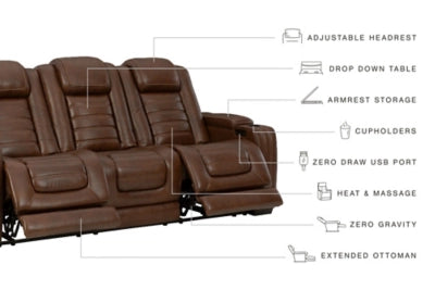 Backtrack Power Leather Reclining Sofa and Loveseat